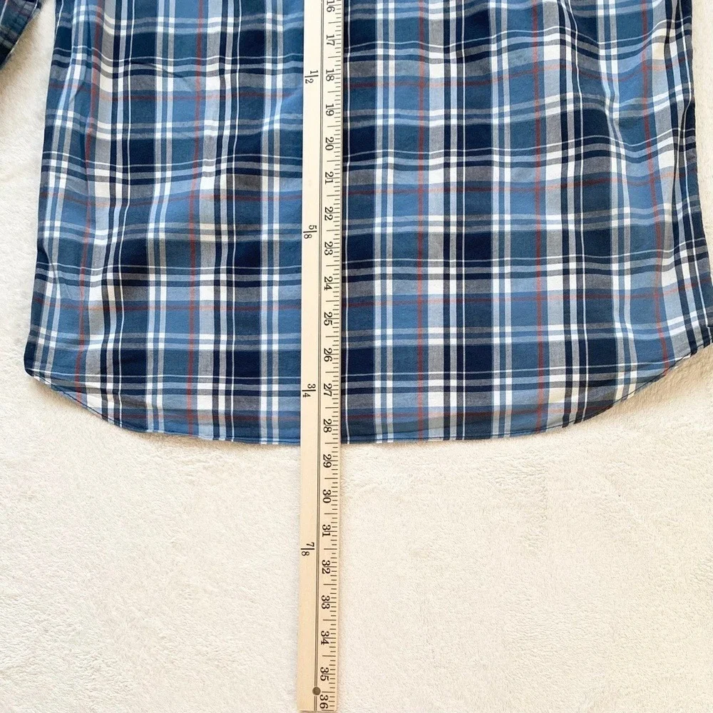 J.Crew Button Down Shirt Flex Washed Slim Plaid, Mens M Blue‎ BB716